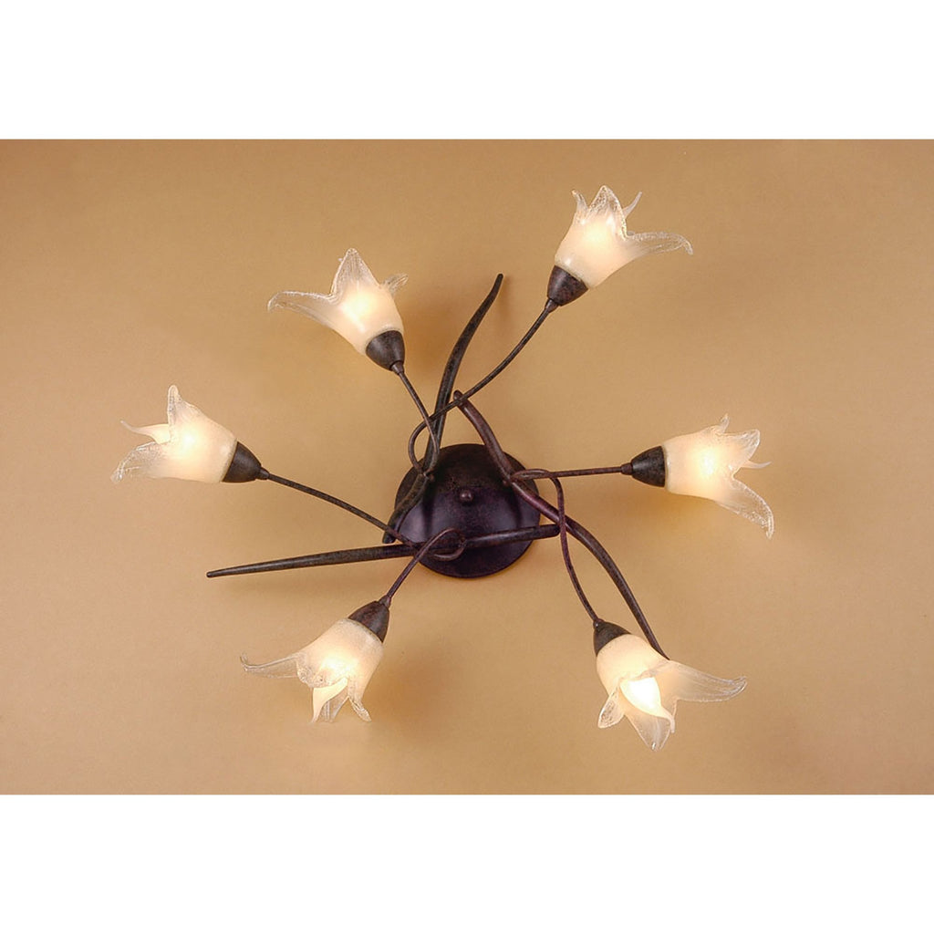 M4354 Florida Ceiling 6 Light E14 Brown/Black Oxide
