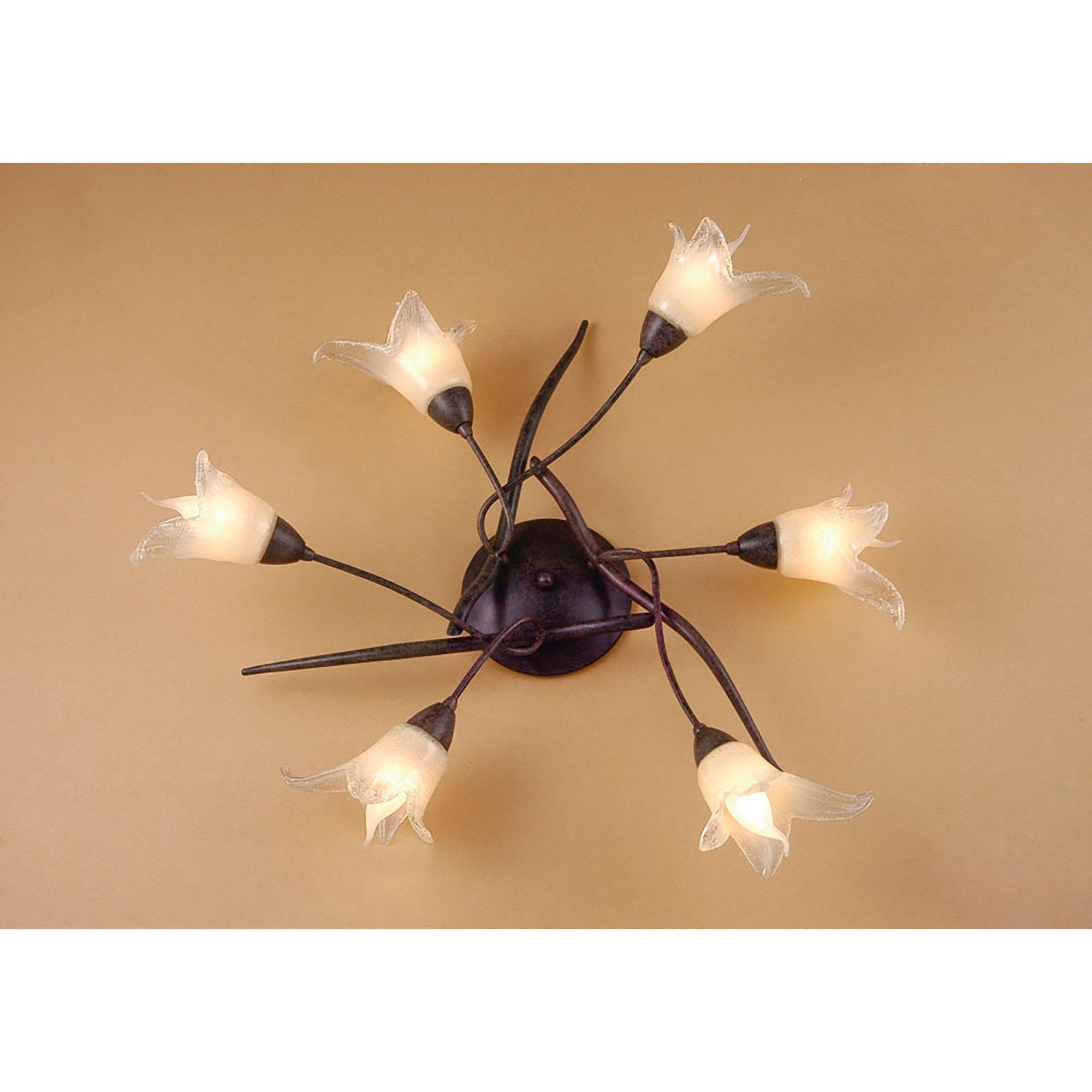 M4354 Florida Ceiling 6 Light E14 Brown/Black Oxide