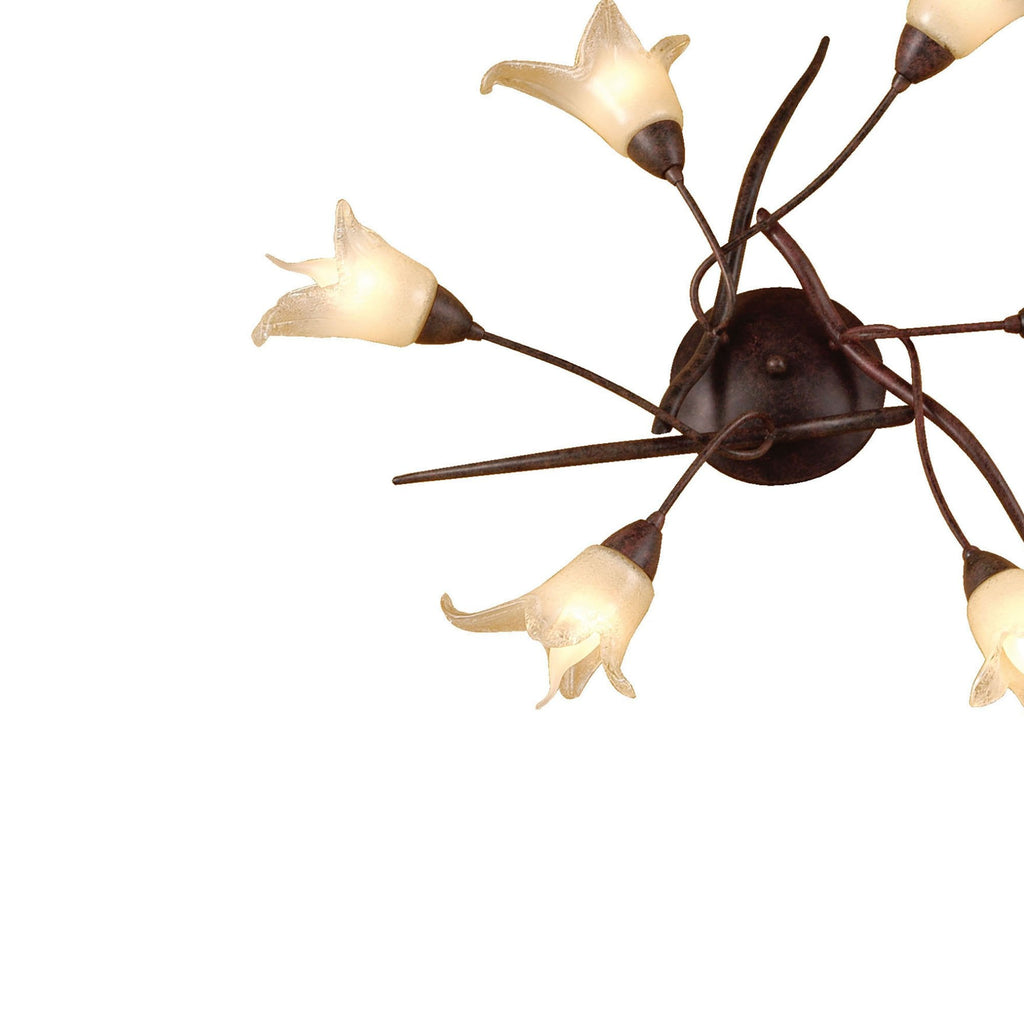 M4354 Florida Ceiling 6 Light E14 Brown/Black Oxide