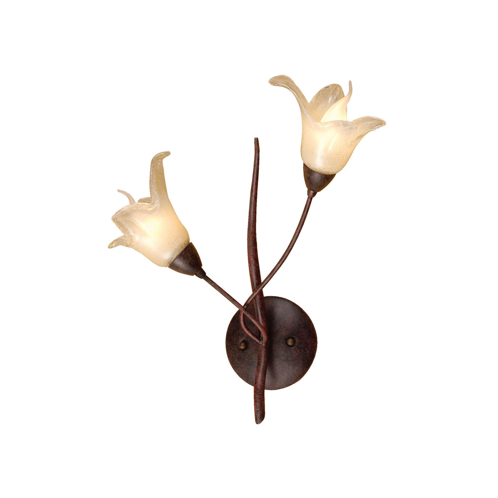 M4355/S Florida Wall Lamp Switched 2 Light E14 Brown/Black Oxide