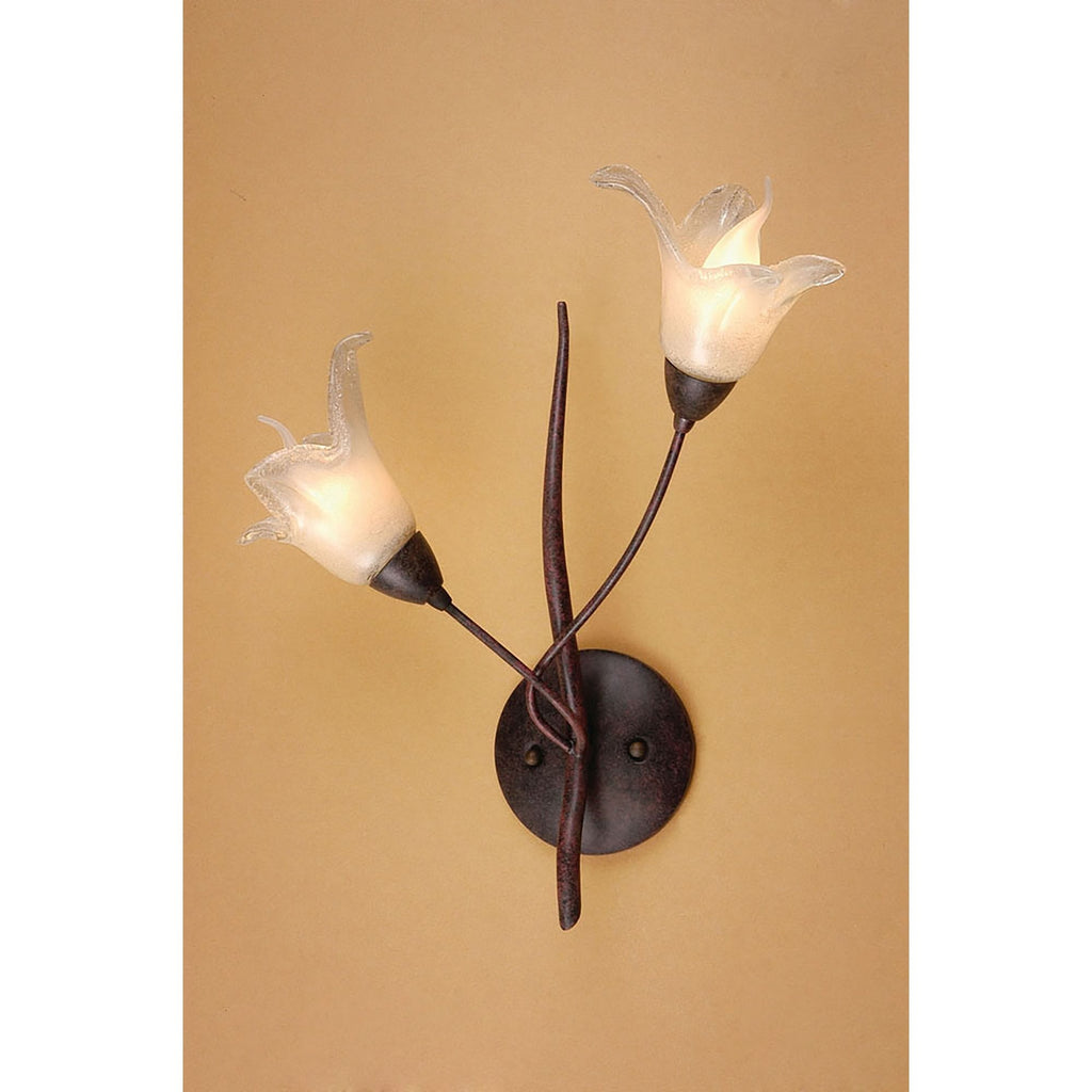M4355/S Florida Wall Lamp Switched 2 Light E14 Brown/Black Oxide