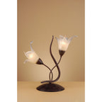M4356 Florida Table Lamp 2 Light E14 Brown/Black Oxide