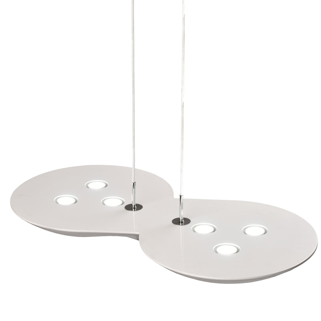 M5872 Flow Linear Pendant 6 Light GU10 Chrome White