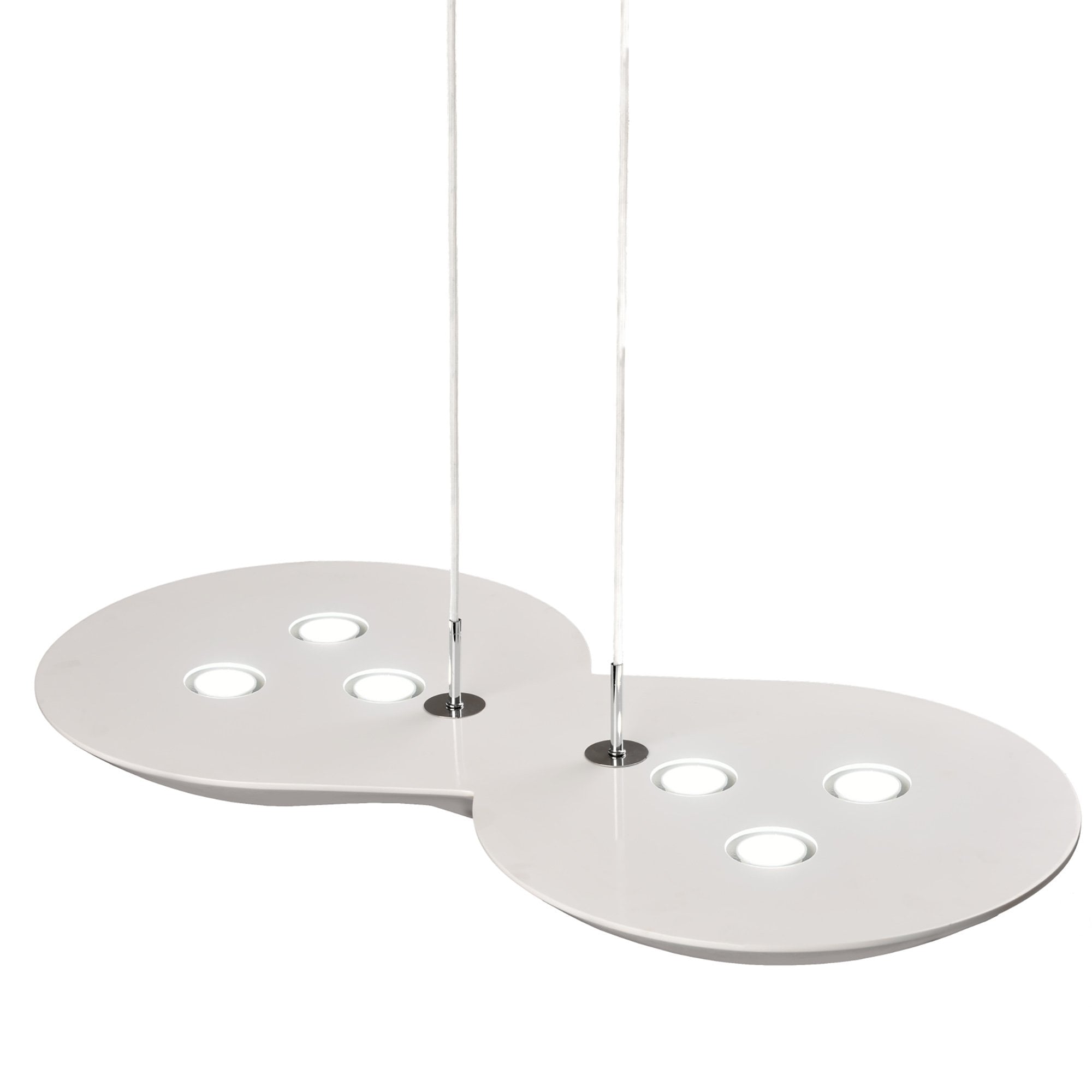 M5872 Flow Linear Pendant 6 Light GU10 Chrome White