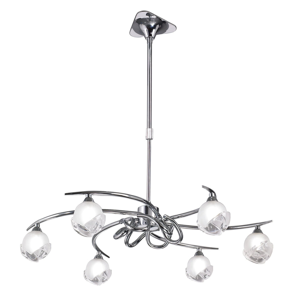 M0801 Fragma Telescopic Convertible To Semi Flush 6 Light G9 Polished Chrome