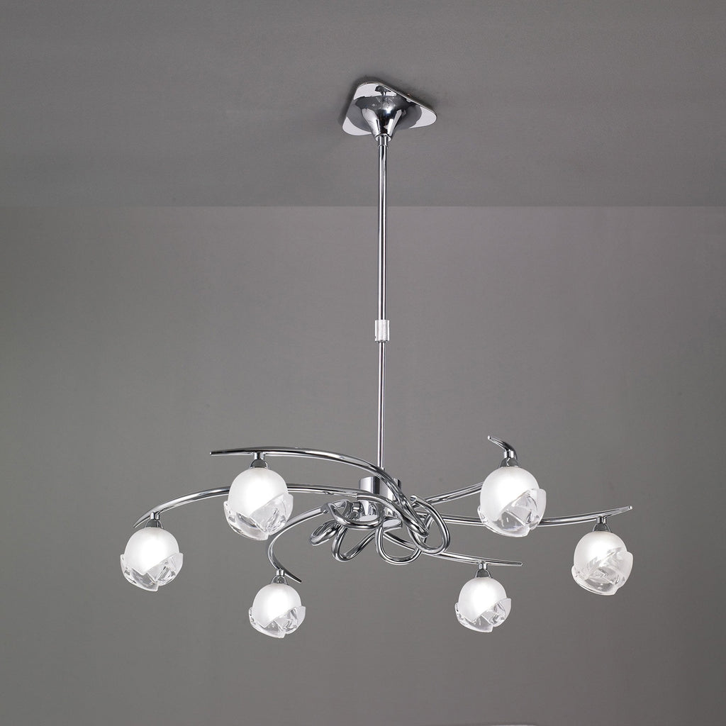 M0801 Fragma Telescopic Convertible To Semi Flush 6 Light G9 Polished Chrome