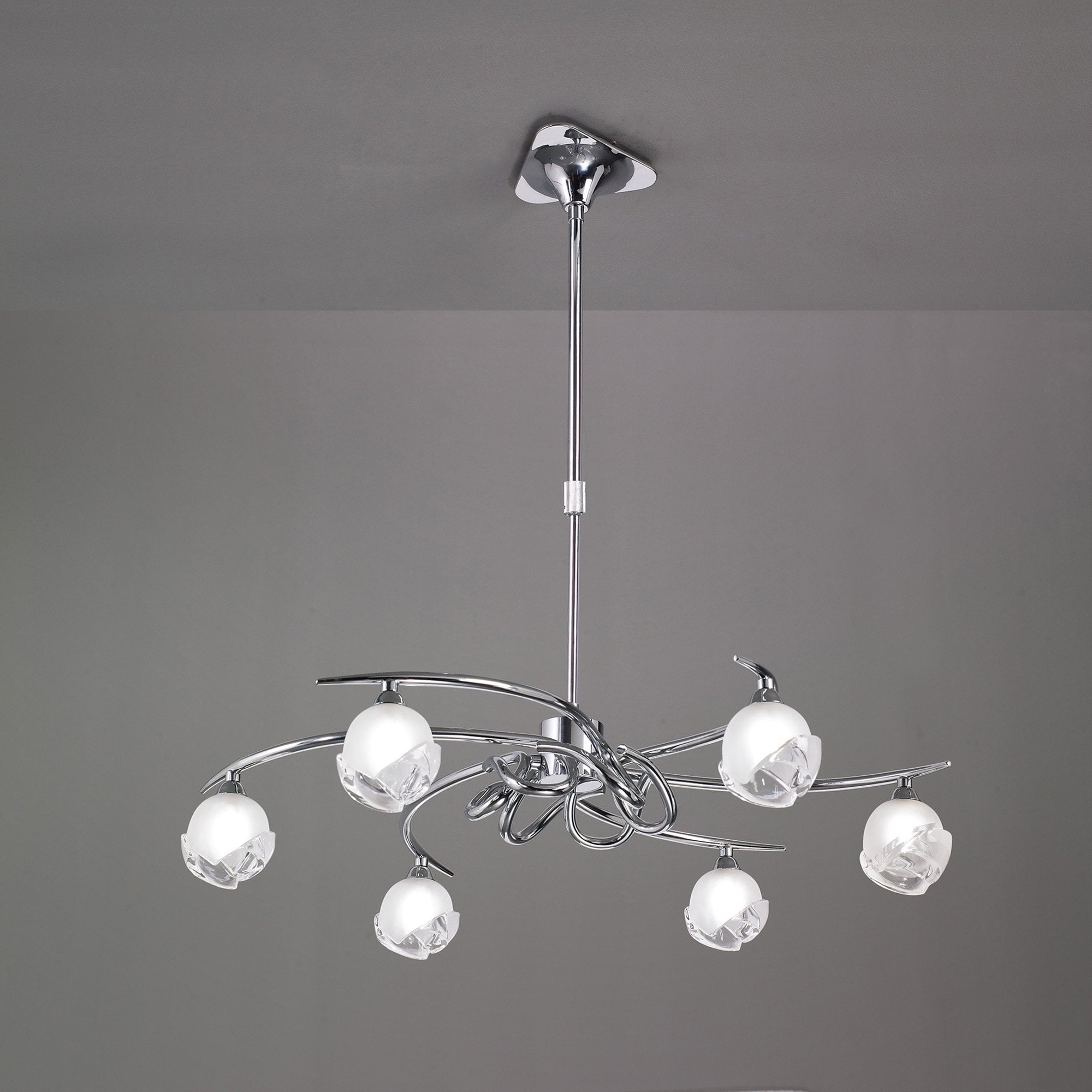 M0801 Fragma Telescopic Convertible To Semi Flush 6 Light G9 Polished Chrome