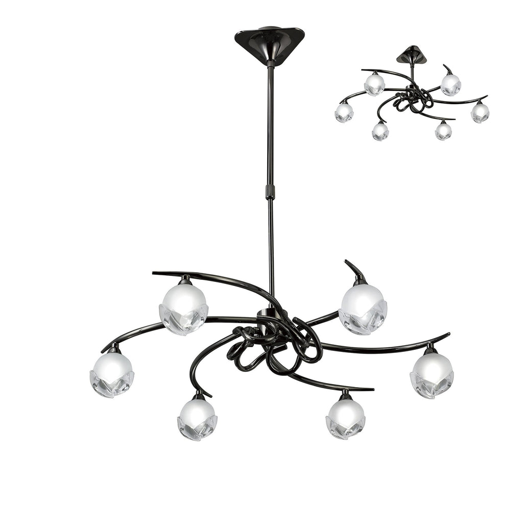 M0801BC Fragma Telescopic Convertible To Semi Flush 6 Light G9 Black Chrome