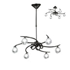 M0801BC Fragma Telescopic Convertible To Semi Flush 6 Light G9 Black Chrome