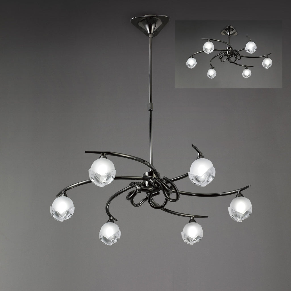 M0801BC Fragma Telescopic Convertible To Semi Flush 6 Light G9 Black Chrome