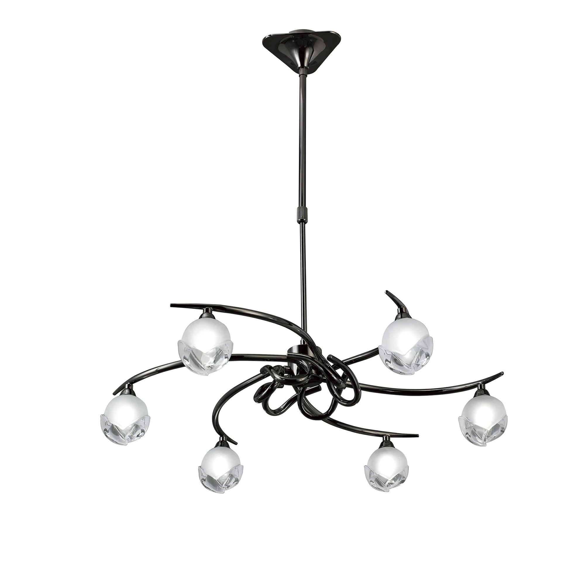M0801BC Fragma Telescopic Convertible To Semi Flush 6 Light G9 Black Chrome