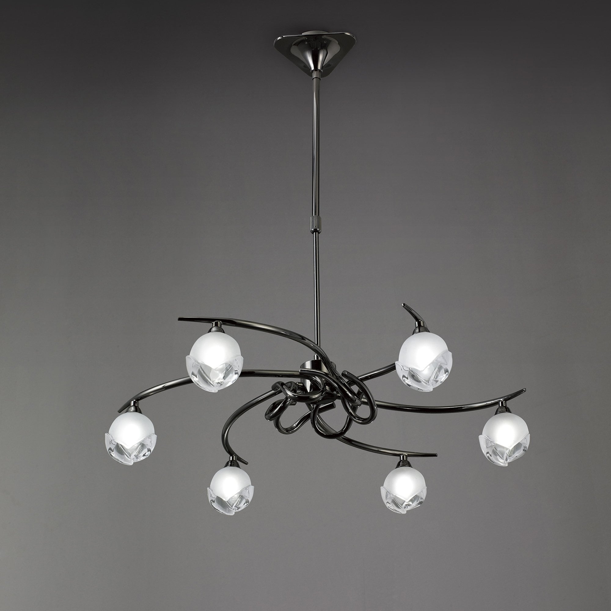 M0801BC Fragma Telescopic Convertible To Semi Flush 6 Light G9 Black Chrome