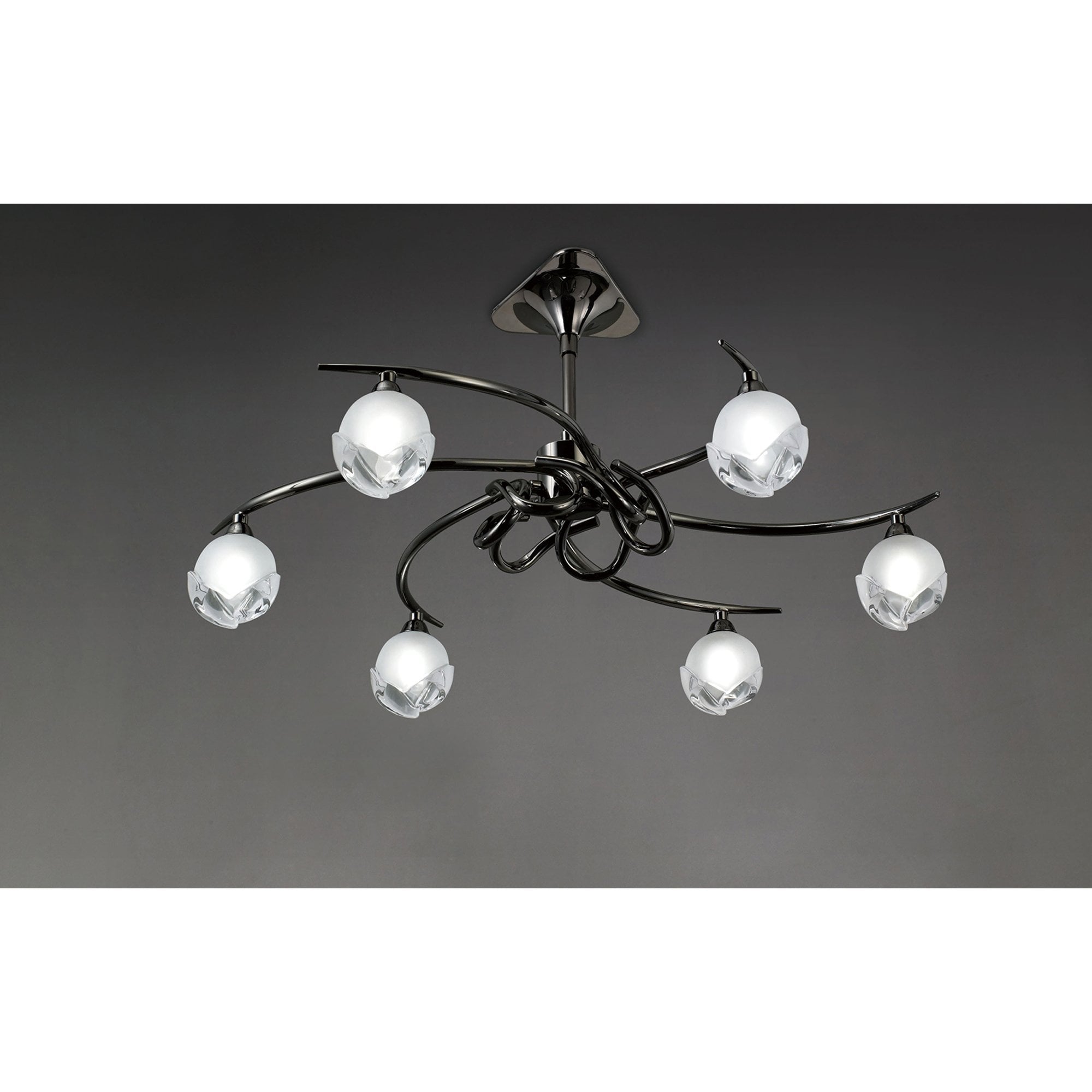 M0801BC Fragma Telescopic Convertible To Semi Flush 6 Light G9 Black Chrome