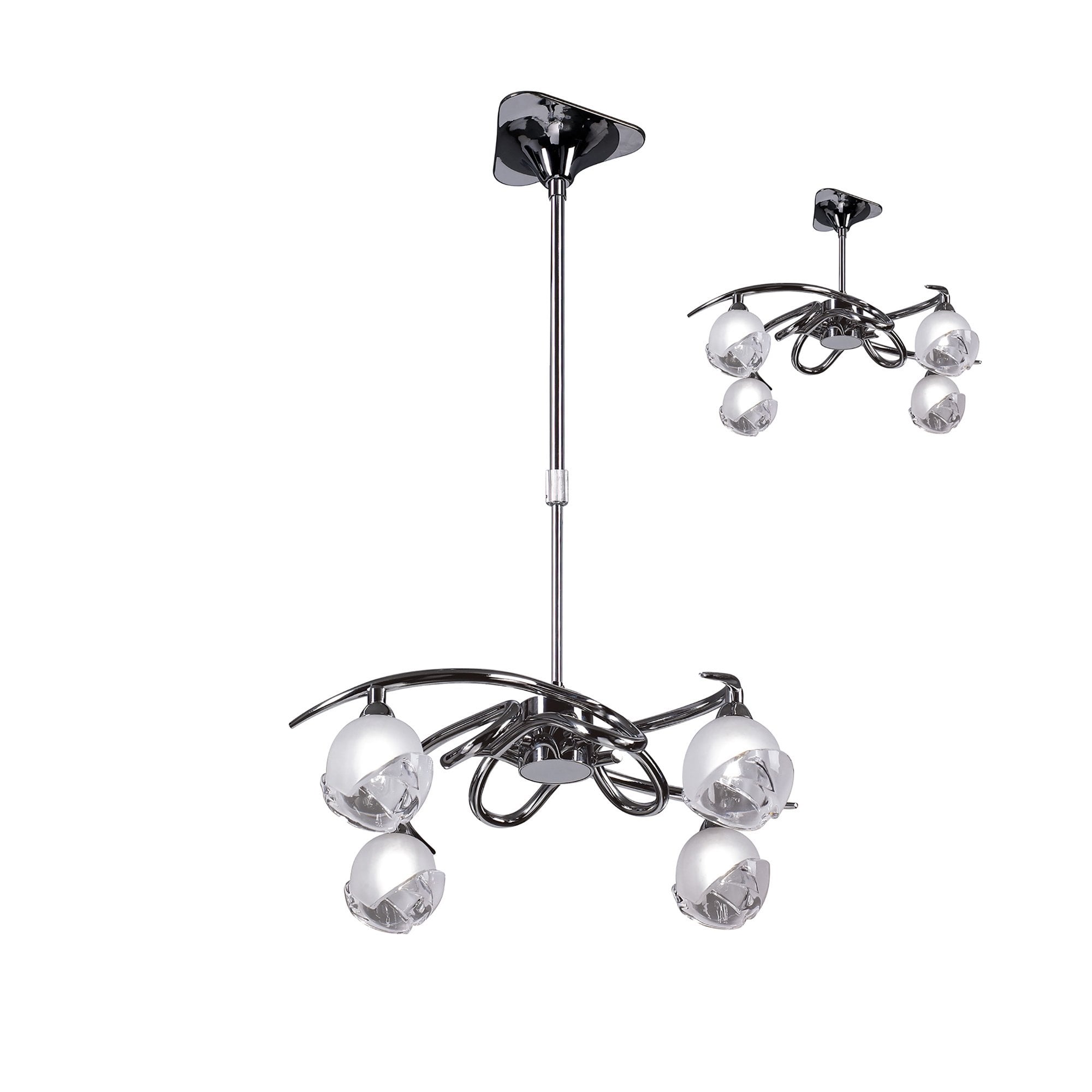 M0802 Fragma Telescopic Convertible To Semi Flush 4 Light G9 Polished Chrome