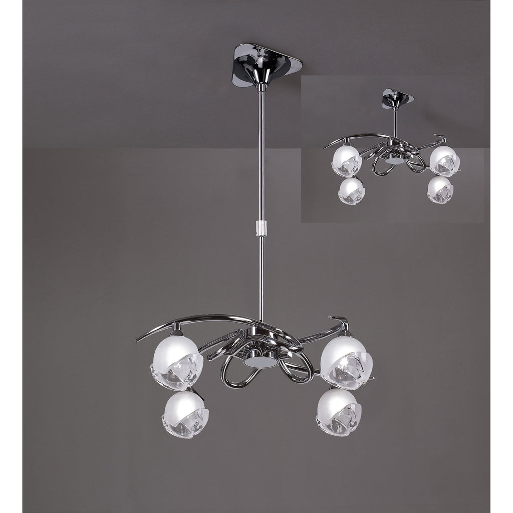 M0802 Fragma Telescopic Convertible To Semi Flush 4 Light G9 Polished Chrome