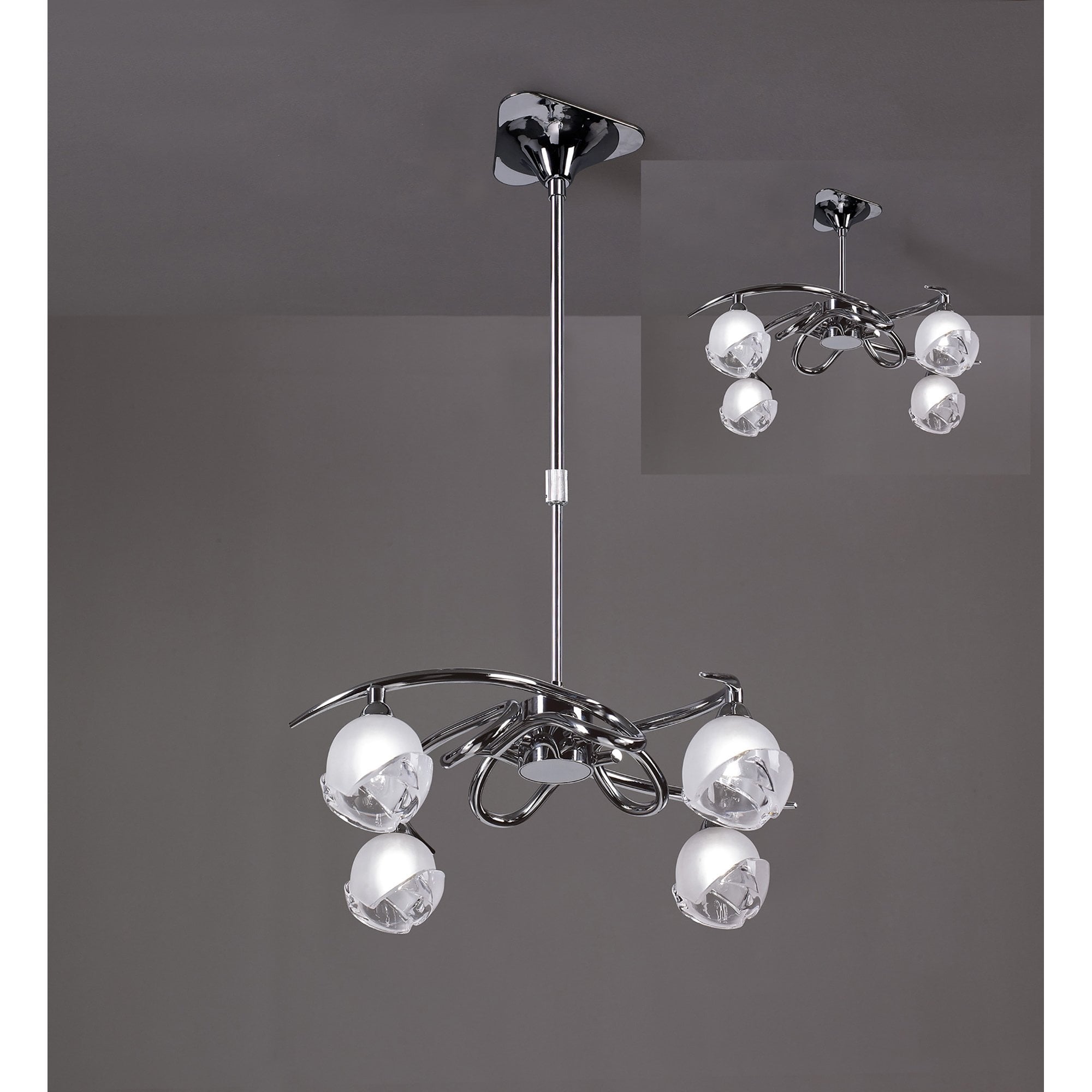 M0802 Fragma Telescopic Convertible To Semi Flush 4 Light G9 Polished Chrome