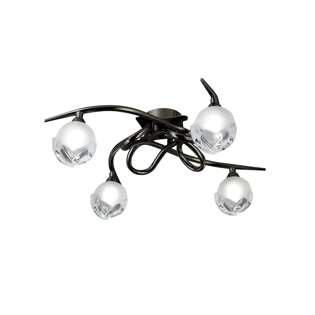 M0807BC Fragma Ceiling 4 Light G9 Black Chrome