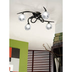 M0807BC Fragma Ceiling 4 Light G9 Black Chrome