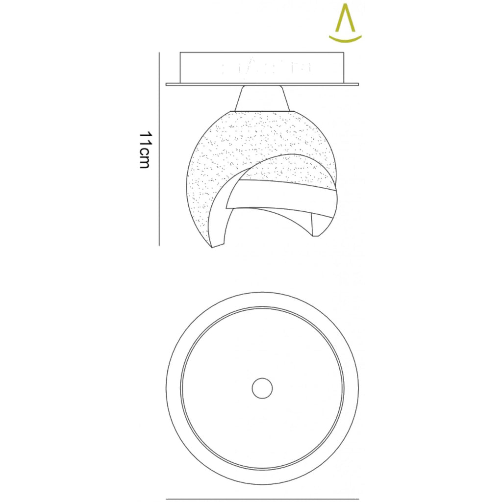 M0812BC Fragma Ceiling 1 Light G9 Black Chrome