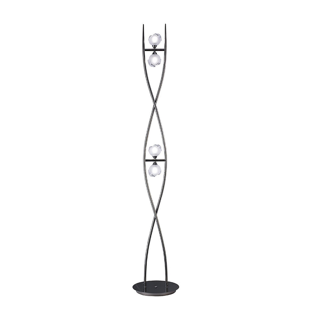 M0816BC Fragma Floor Lamp 4 Light G9 Black Chrome