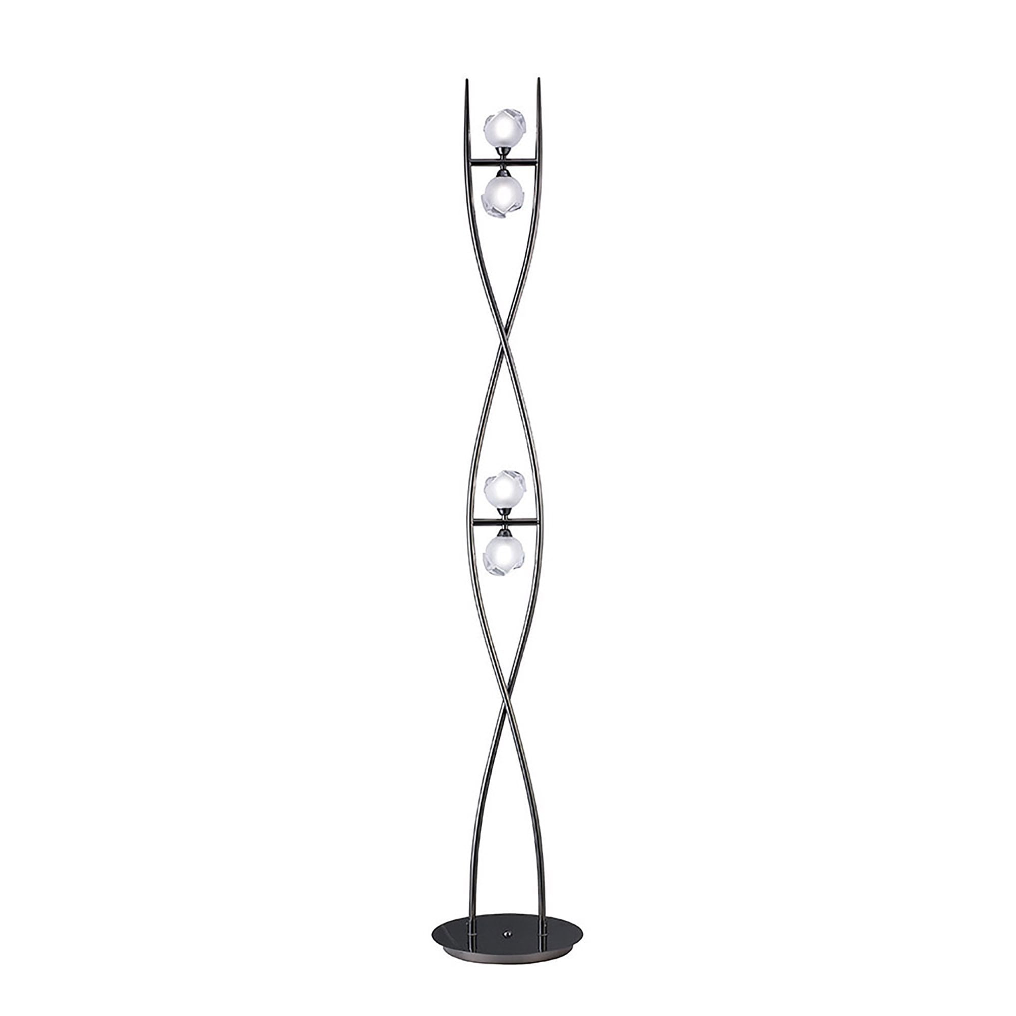M0816BC Fragma Floor Lamp 4 Light G9 Black Chrome