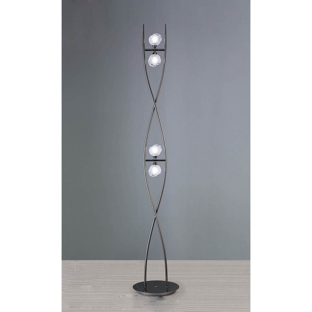 M0816BC Fragma Floor Lamp 4 Light G9 Black Chrome