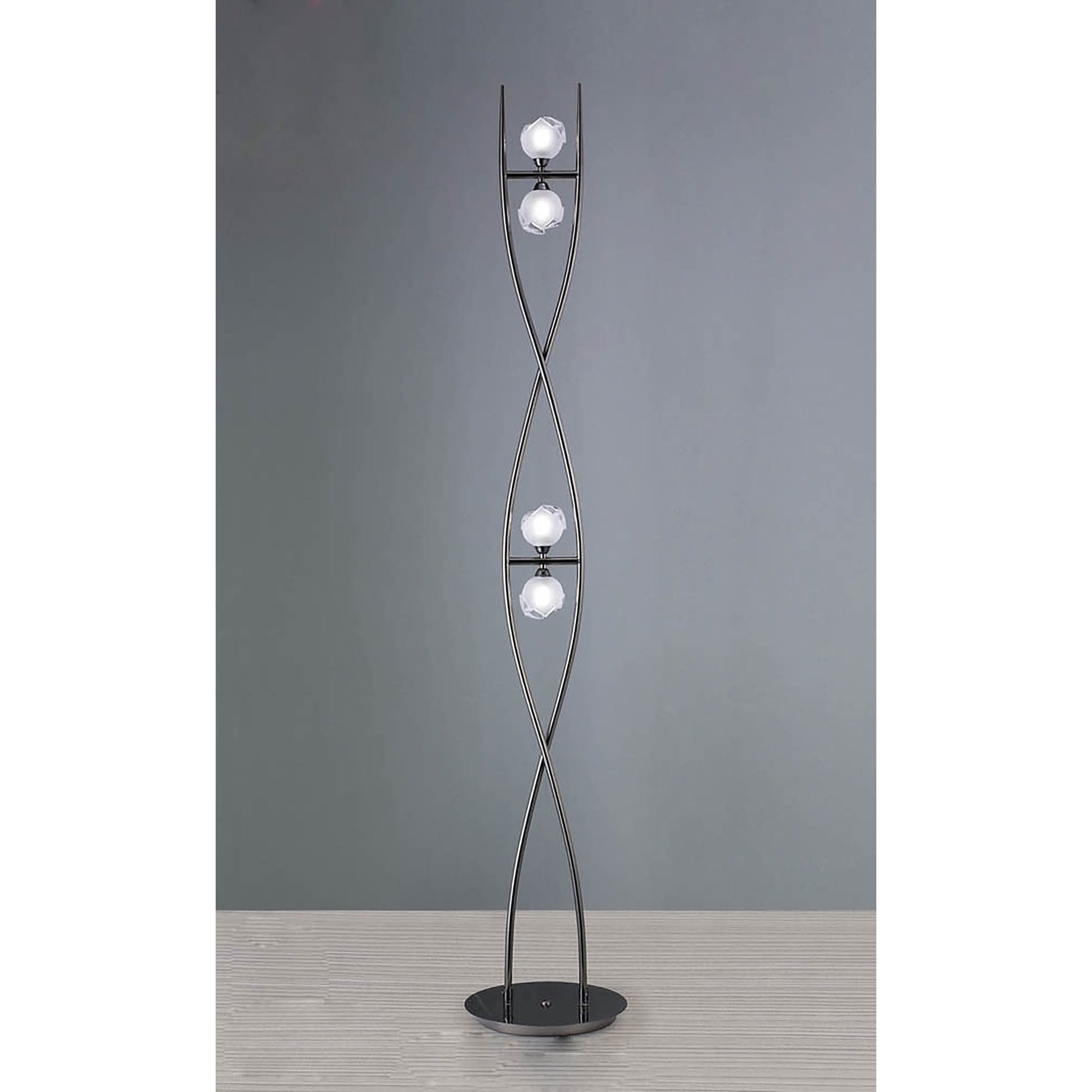 M0816BC Fragma Floor Lamp 4 Light G9 Black Chrome