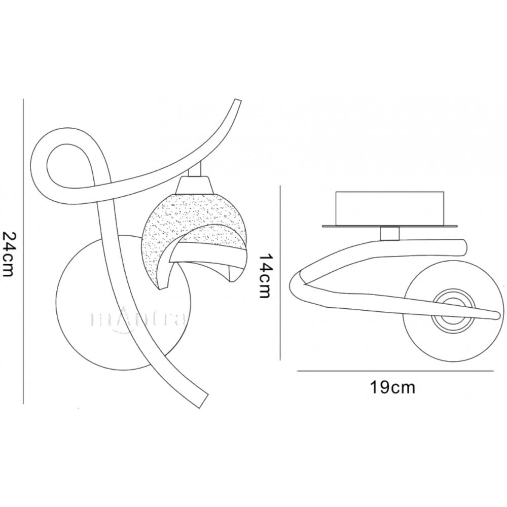 M0818/R/S Fragma Wall Lamp Right Switched 1 Light G9 Polished Chrome