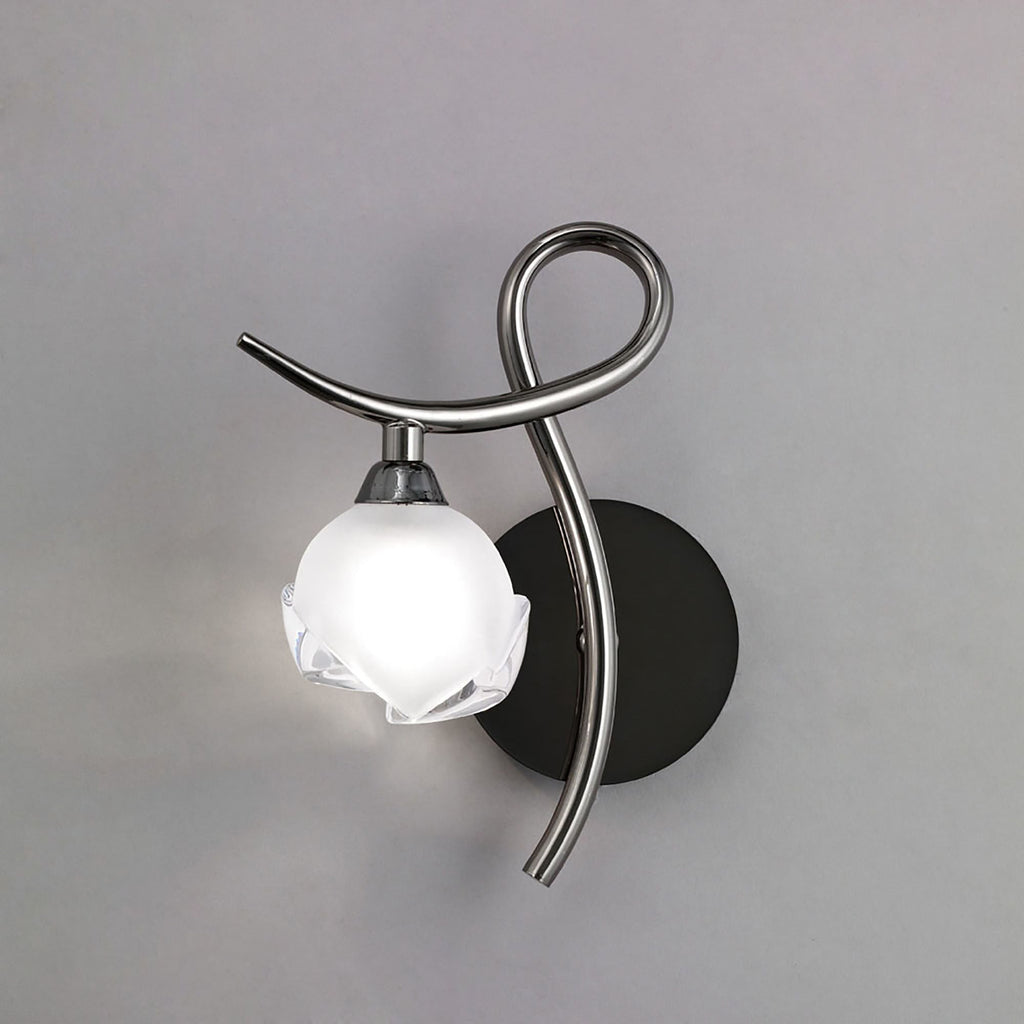 M0818BC/L/S Fragma Wall Lamp Left Switched 1 Light G9 Black Chrome