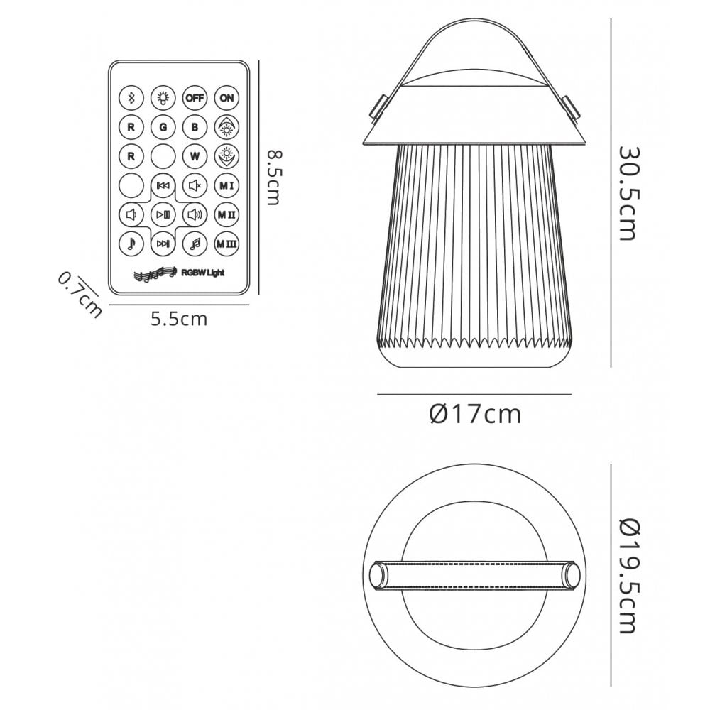 M3697 Funghi Outdoor Portable 3W Speaker 3W LED RGBW Lamp Bluetooth Connection / Remote Control
