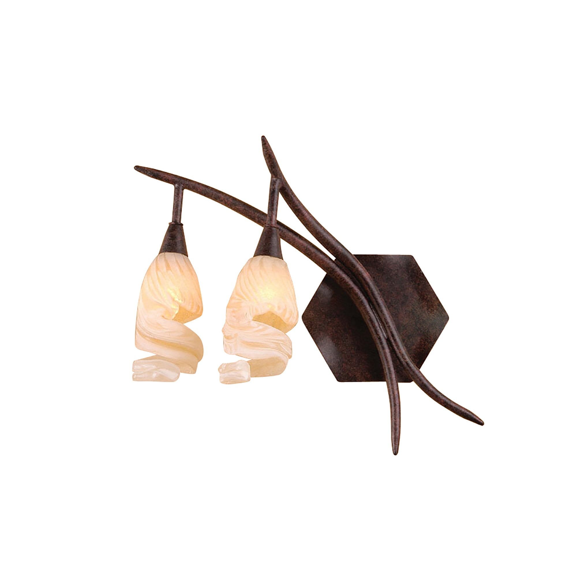M3205/S/L Gaudi Wall Lamp Left Switched 2 Light G9 Brown/Black Oxide