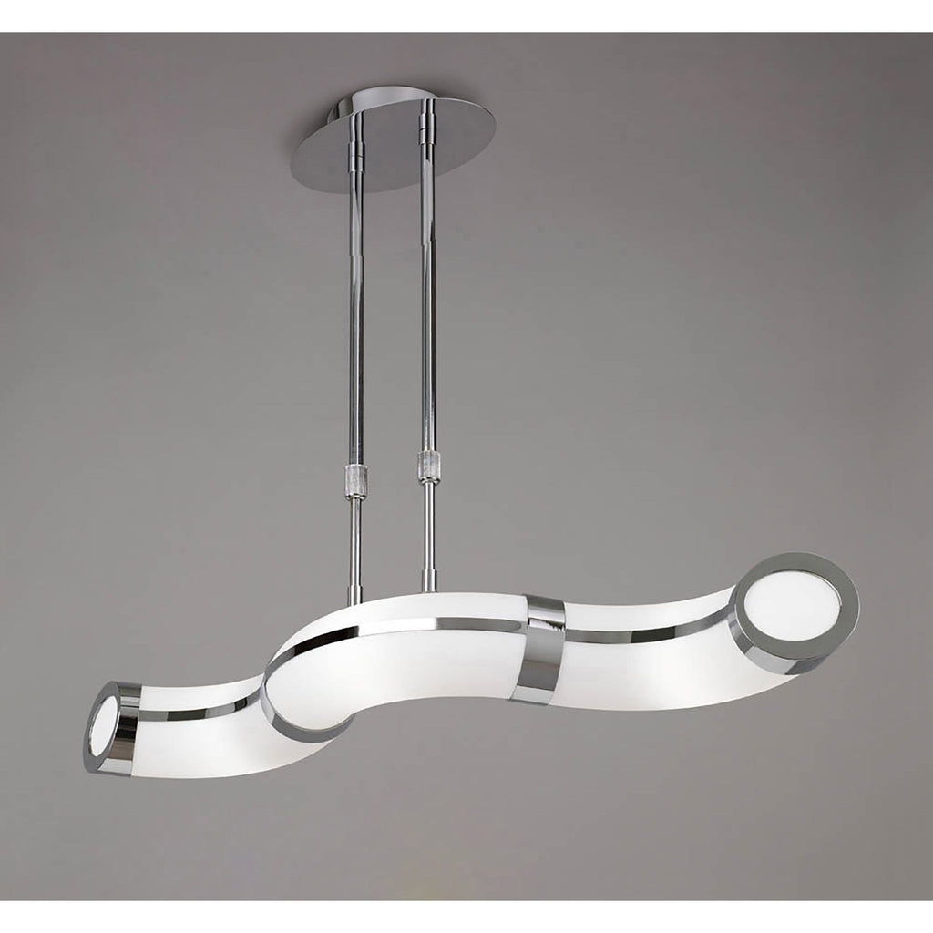 M0652 Guss Telescopic E27 3 Light E27 Bar Polished Chrome White Acrylic