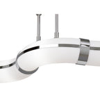 M0652 Guss Telescopic E27 3 Light E27 Bar Polished Chrome White Acrylic