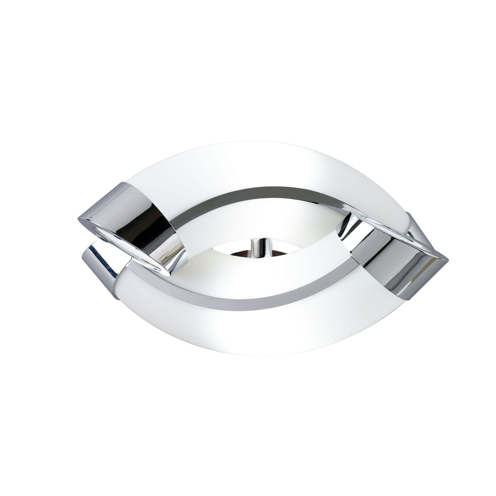 M0657 Guss Wall Lamp E27 2 Light E27 Polished Chrome/White Acrylic