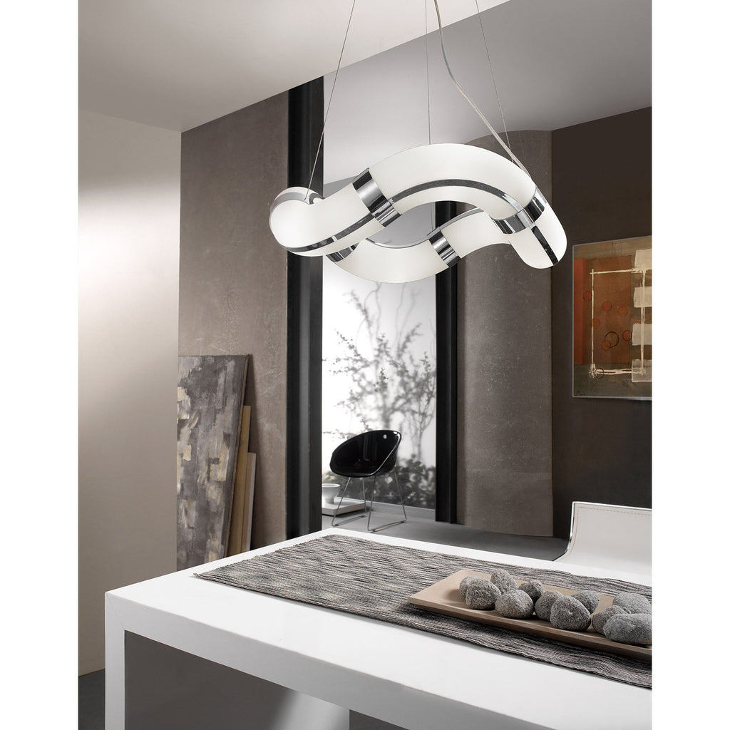 M0657 Guss Wall Lamp E27 2 Light E27 Polished Chrome/White Acrylic