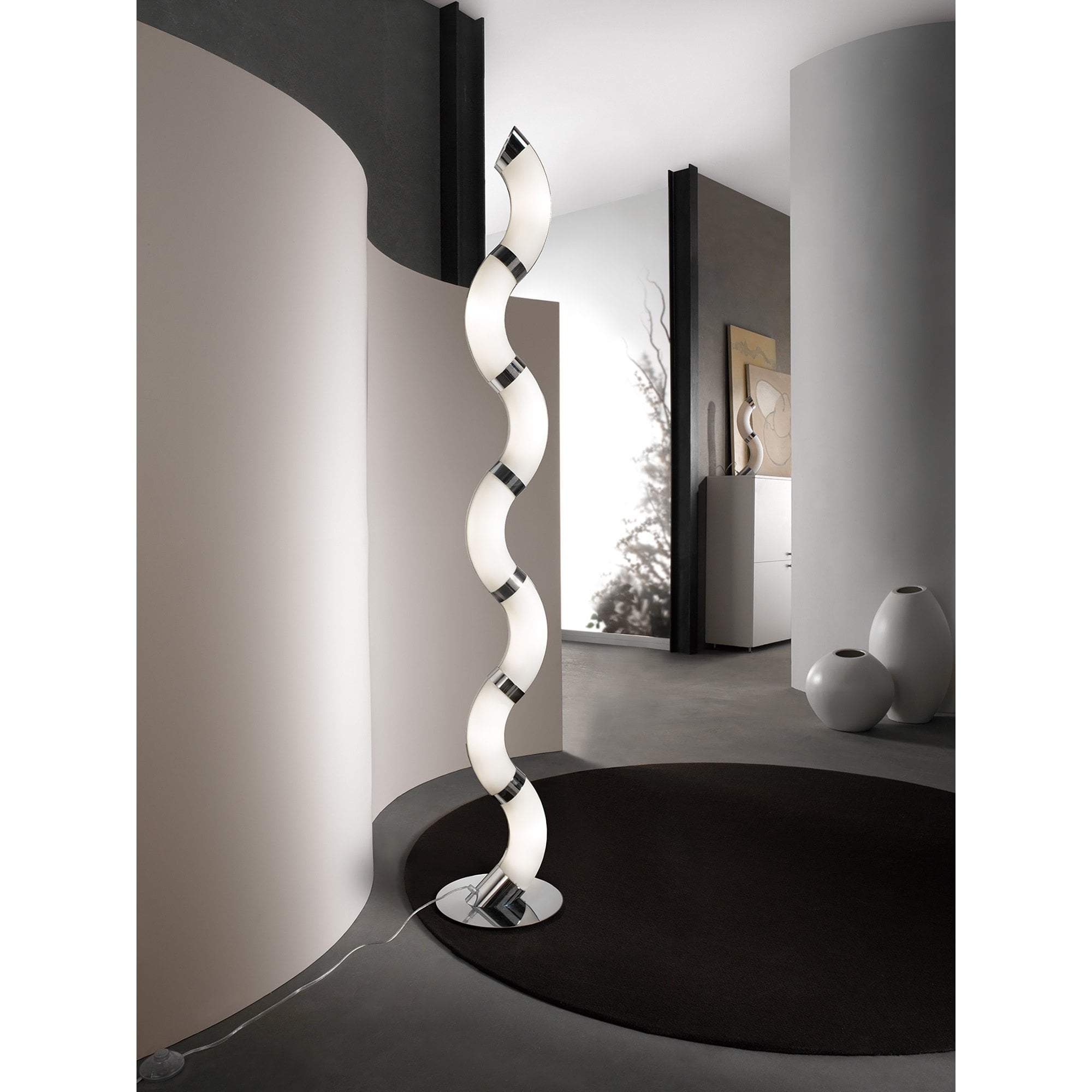 M0657 Guss Wall Lamp E27 2 Light E27 Polished Chrome/White Acrylic