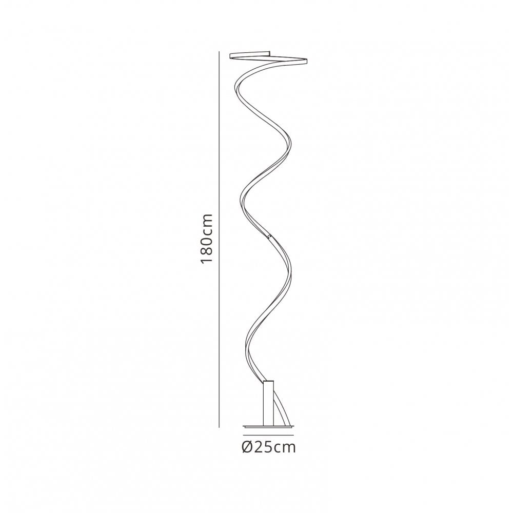 M6102 Helix Floor Lamp 180cm 42W LED White & Chrome