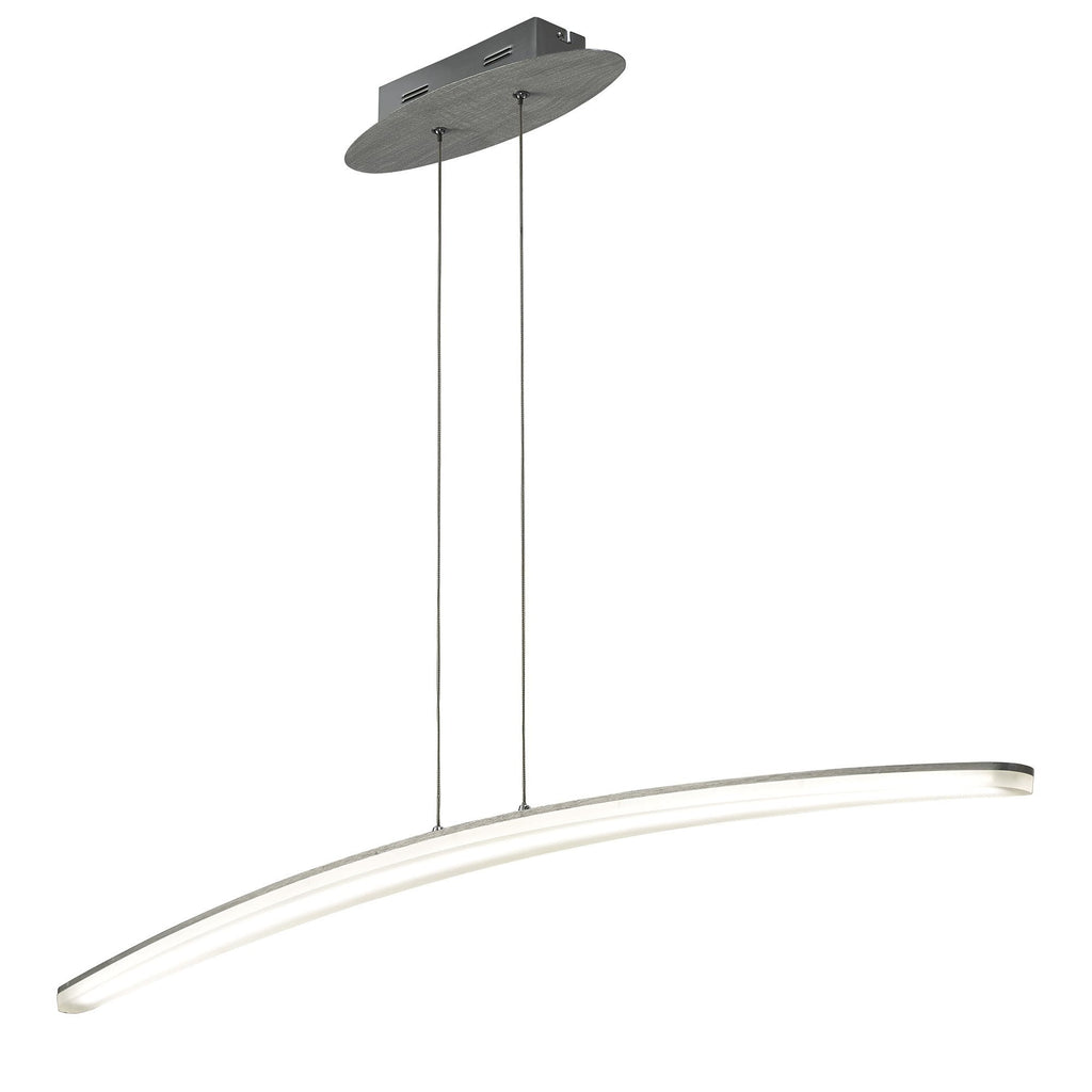 M4080 Hemisferic Linear Pendant 28W LED 110cm Bar Satin Aluminium/Frosted Acrylic