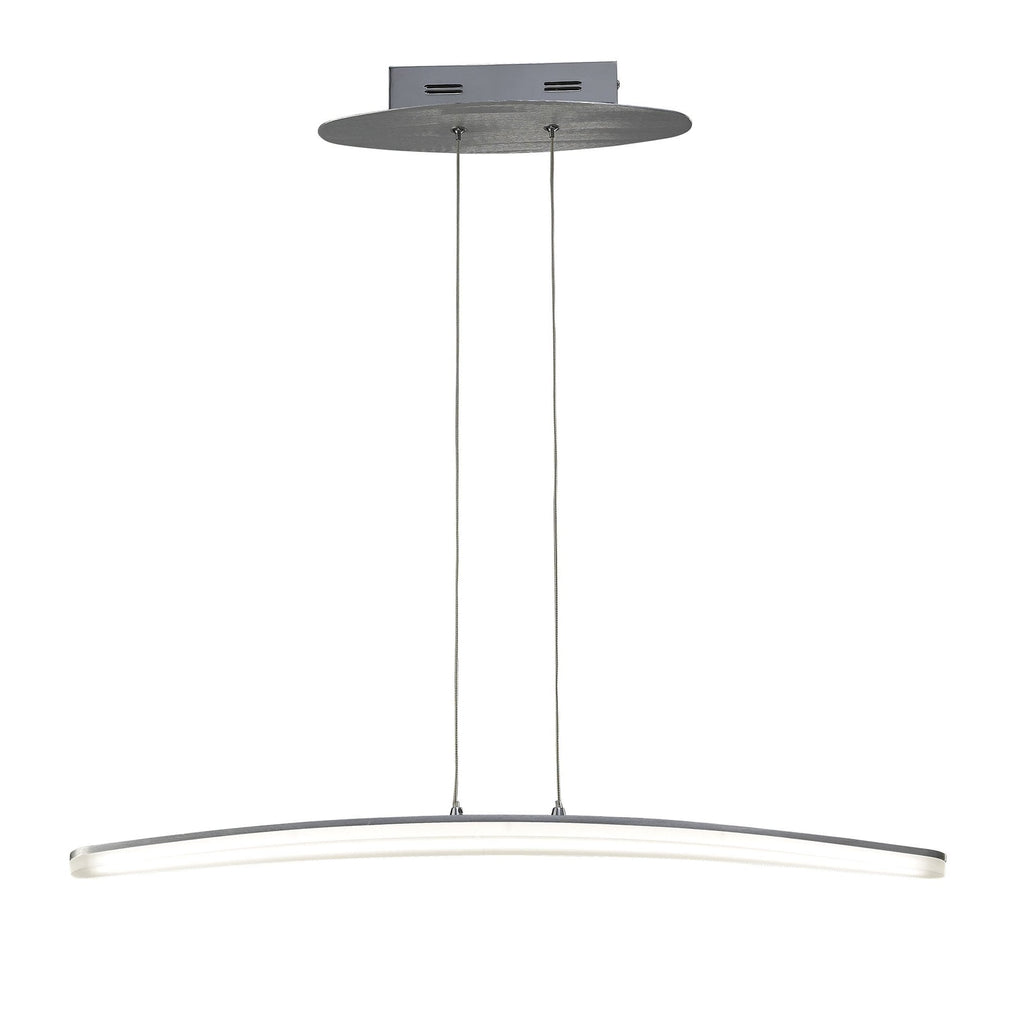 M4081 Hemisferic Linear Pendant 20W LED 70cm Bar Satin Aluminium / Frosted Acrylic