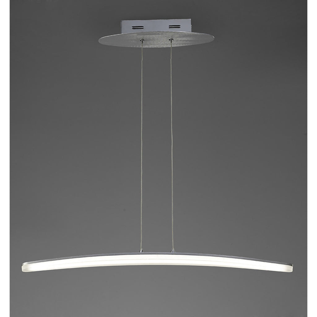 M4081 Hemisferic Linear Pendant 20W LED 70cm Bar Satin Aluminium / Frosted Acrylic