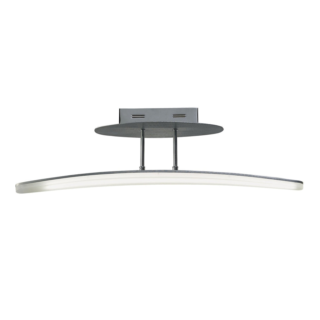 M4083 Hemisferic Linear Semi Flush 20W LED 70cm Bar Satin Aluminium / Frosted Acrylic