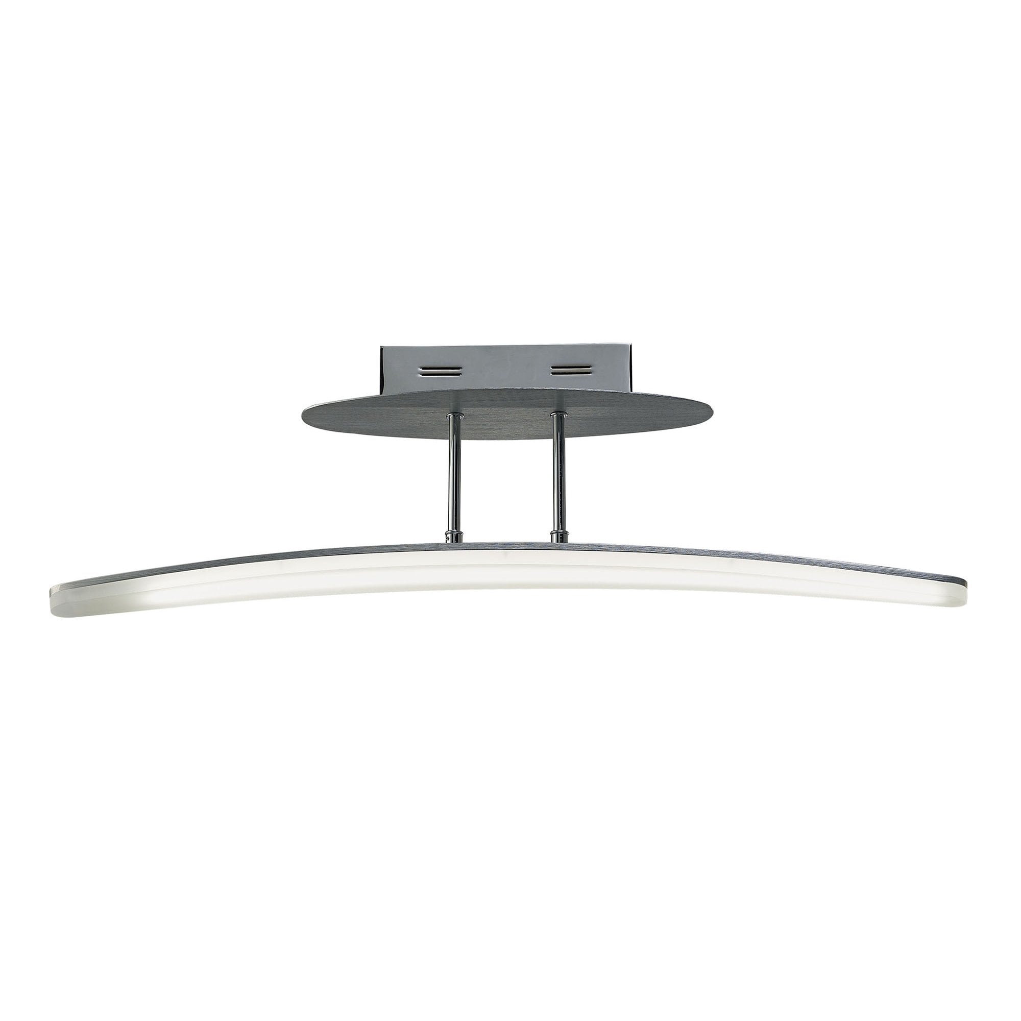 M4083 Hemisferic Linear Semi Flush 20W LED 70cm Bar Satin Aluminium / Frosted Acrylic