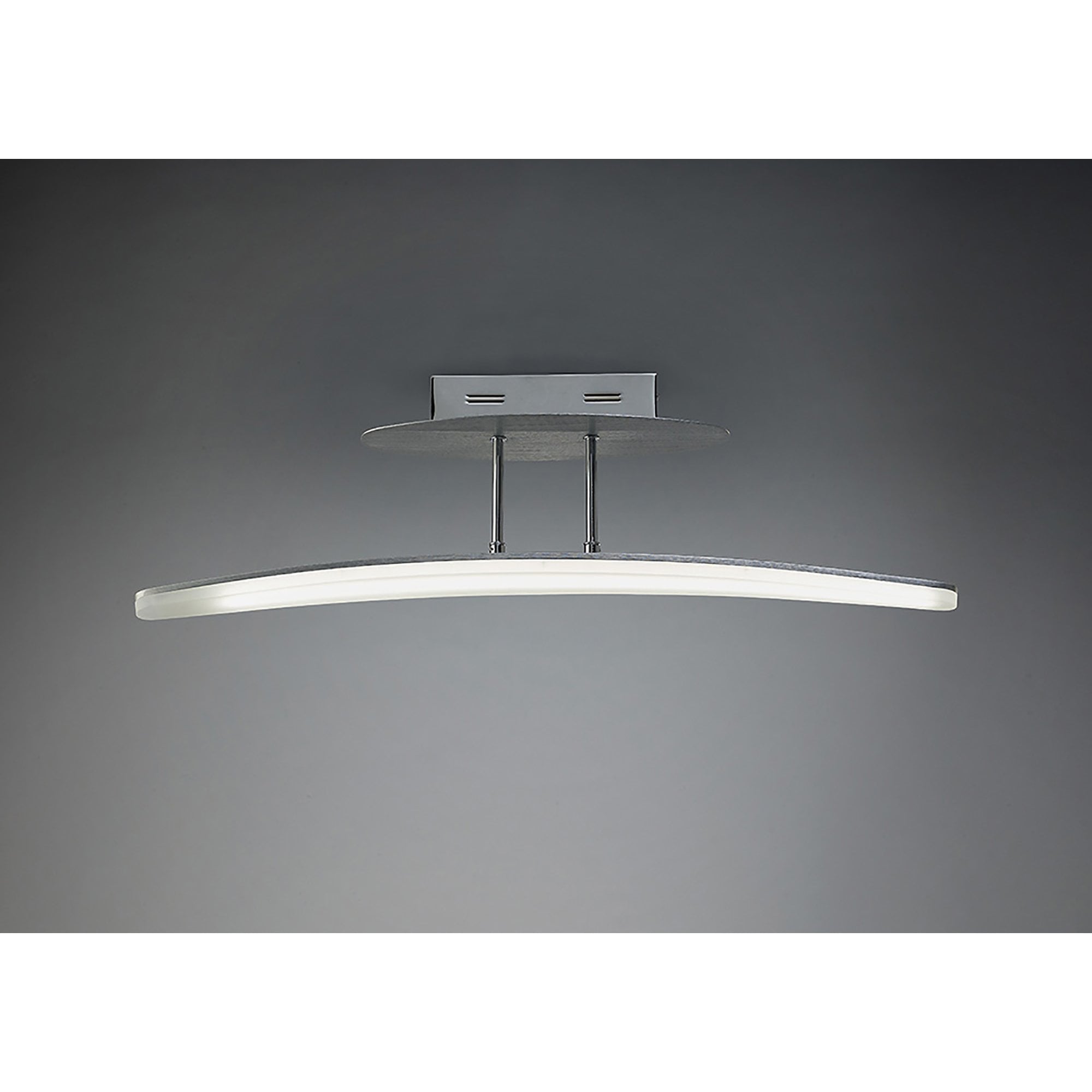 M4083 Hemisferic Linear Semi Flush 20W LED 70cm Bar Satin Aluminium / Frosted Acrylic