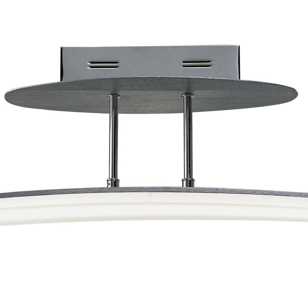 M4083 Hemisferic Linear Semi Flush 20W LED 70cm Bar Satin Aluminium / Frosted Acrylic