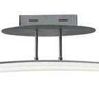 M4083 Hemisferic Linear Semi Flush 20W LED 70cm Bar Satin Aluminium / Frosted Acrylic