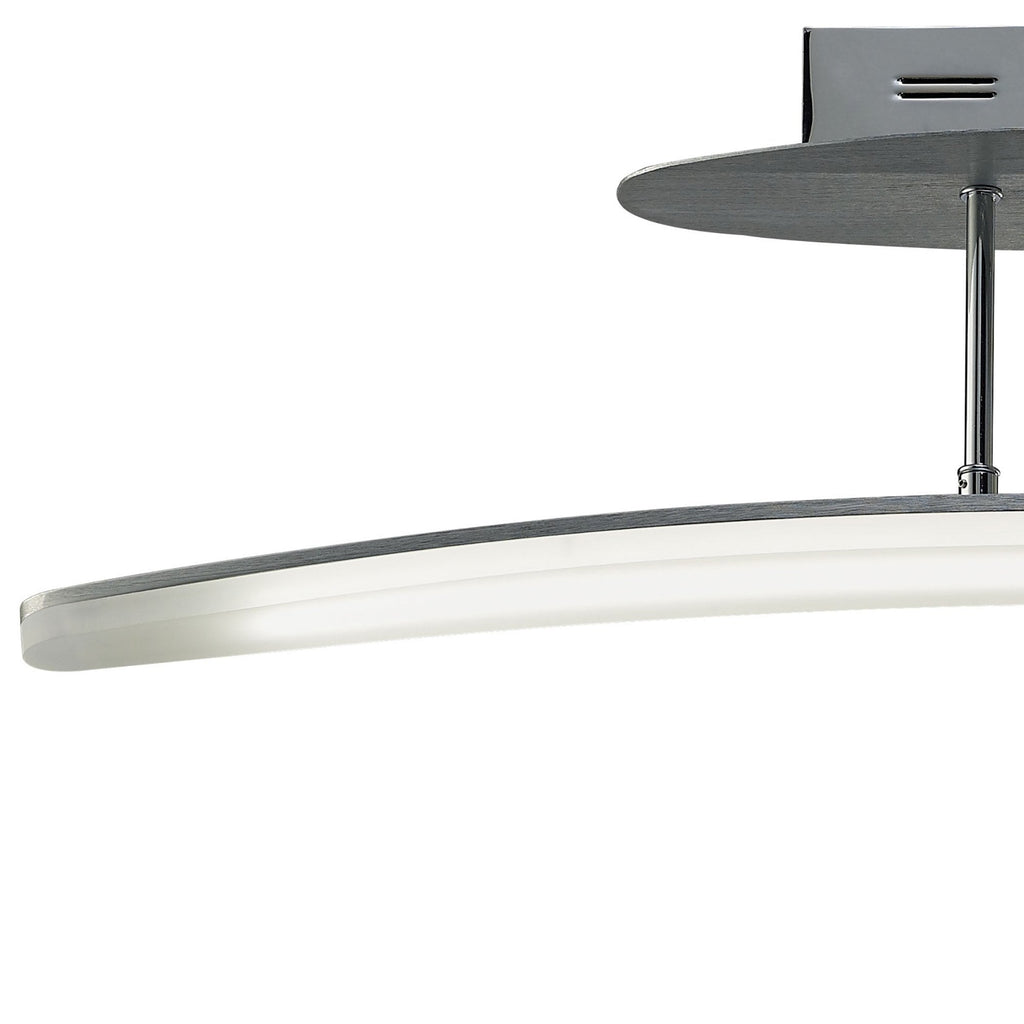 M4083 Hemisferic Linear Semi Flush 20W LED 70cm Bar Satin Aluminium / Frosted Acrylic