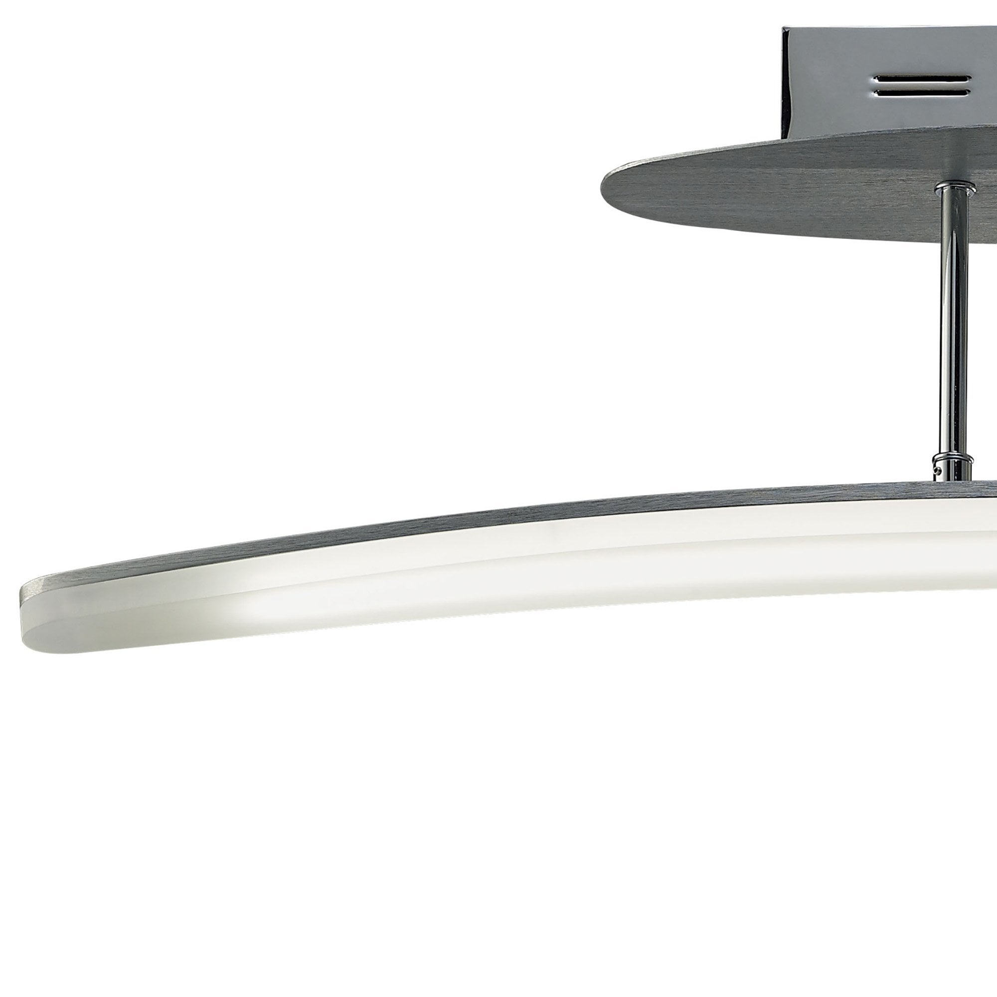 M4083 Hemisferic Linear Semi Flush 20W LED 70cm Bar Satin Aluminium / Frosted Acrylic