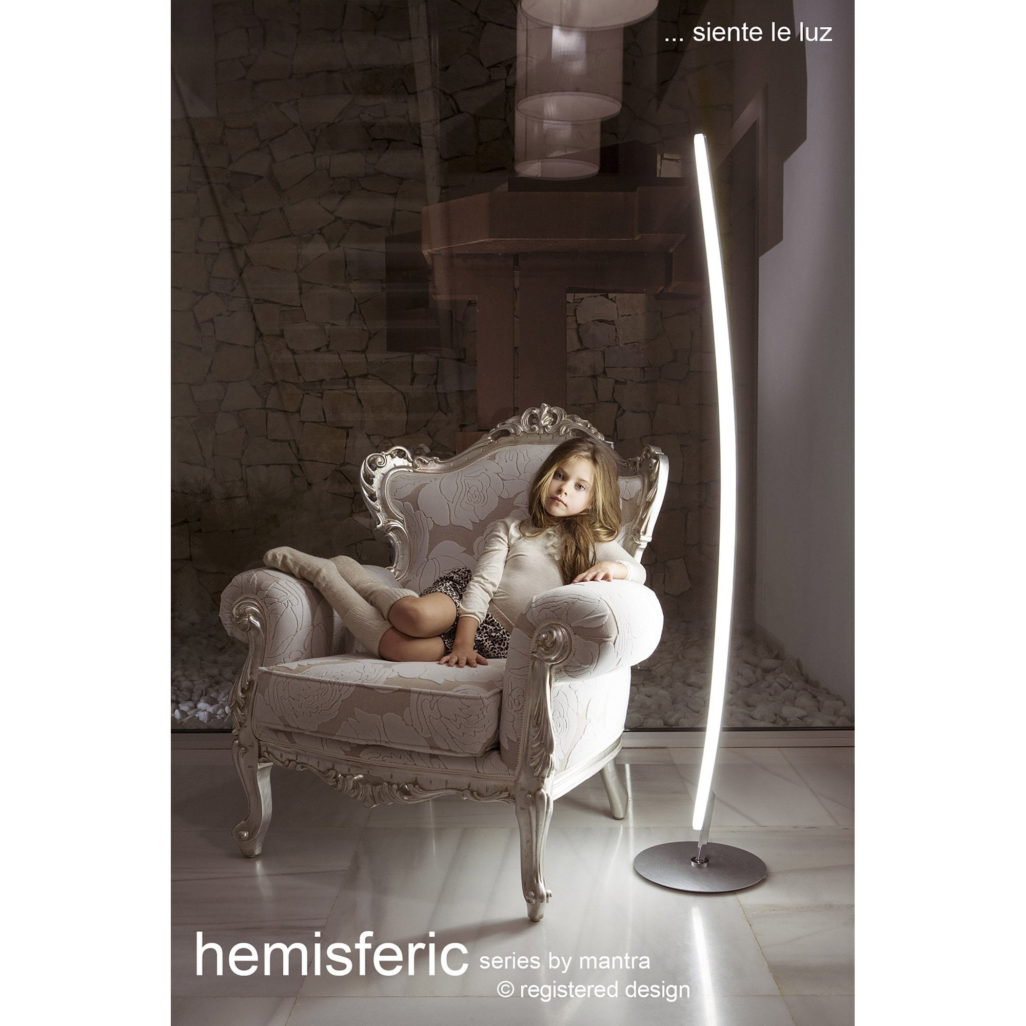 M4084 Hemisferic Wall Lamp 6W LED Satin Aluminium / Frosted Acrylic