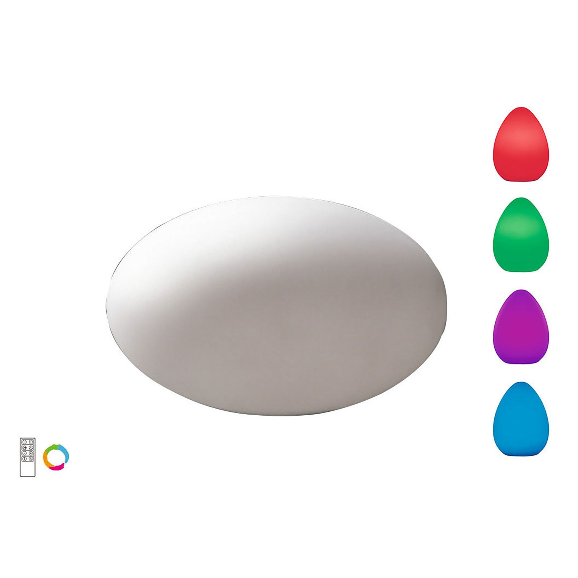 M1383 Huevo Oval Table Lamp Induction LED RGB Outdoor Opal White