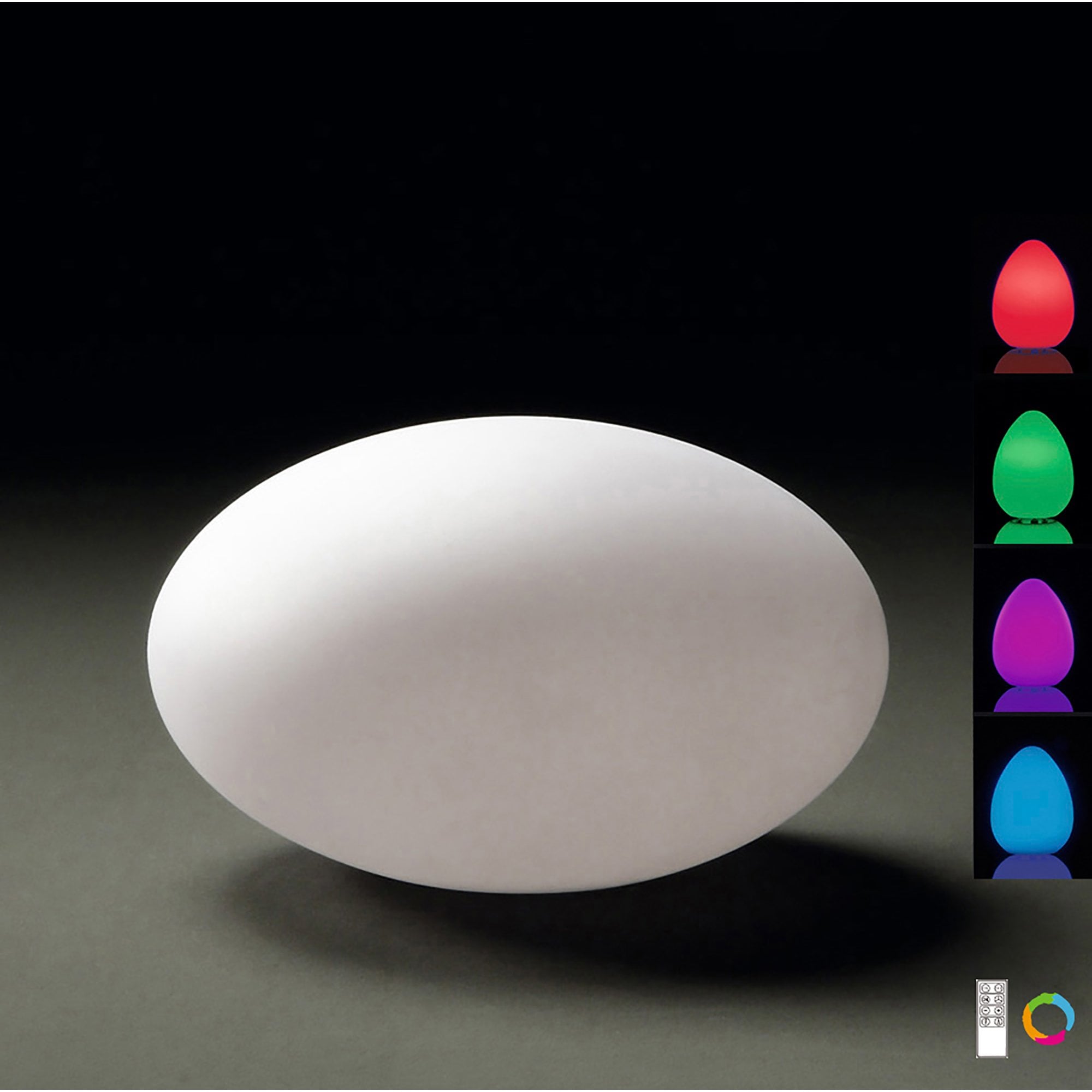 M1383 Huevo Oval Table Lamp Induction LED RGB Outdoor Opal White